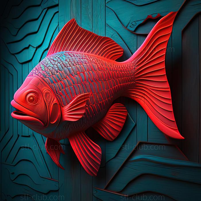 st False red neon fish